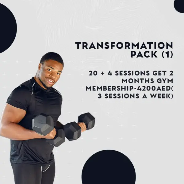 20 + 4 sessions get 2 months gym membership-4200aed(3 sessions a week)